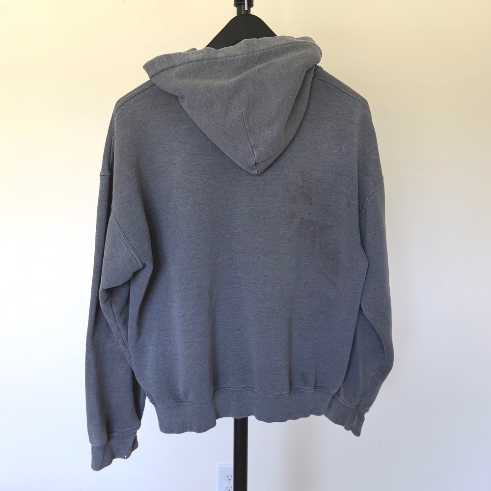 Y2K Fox Racing Fox Riders Hoodie Large Gray Embroidered Pullover Distressed - Picture 2 of 10